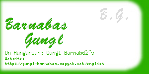 barnabas gungl business card